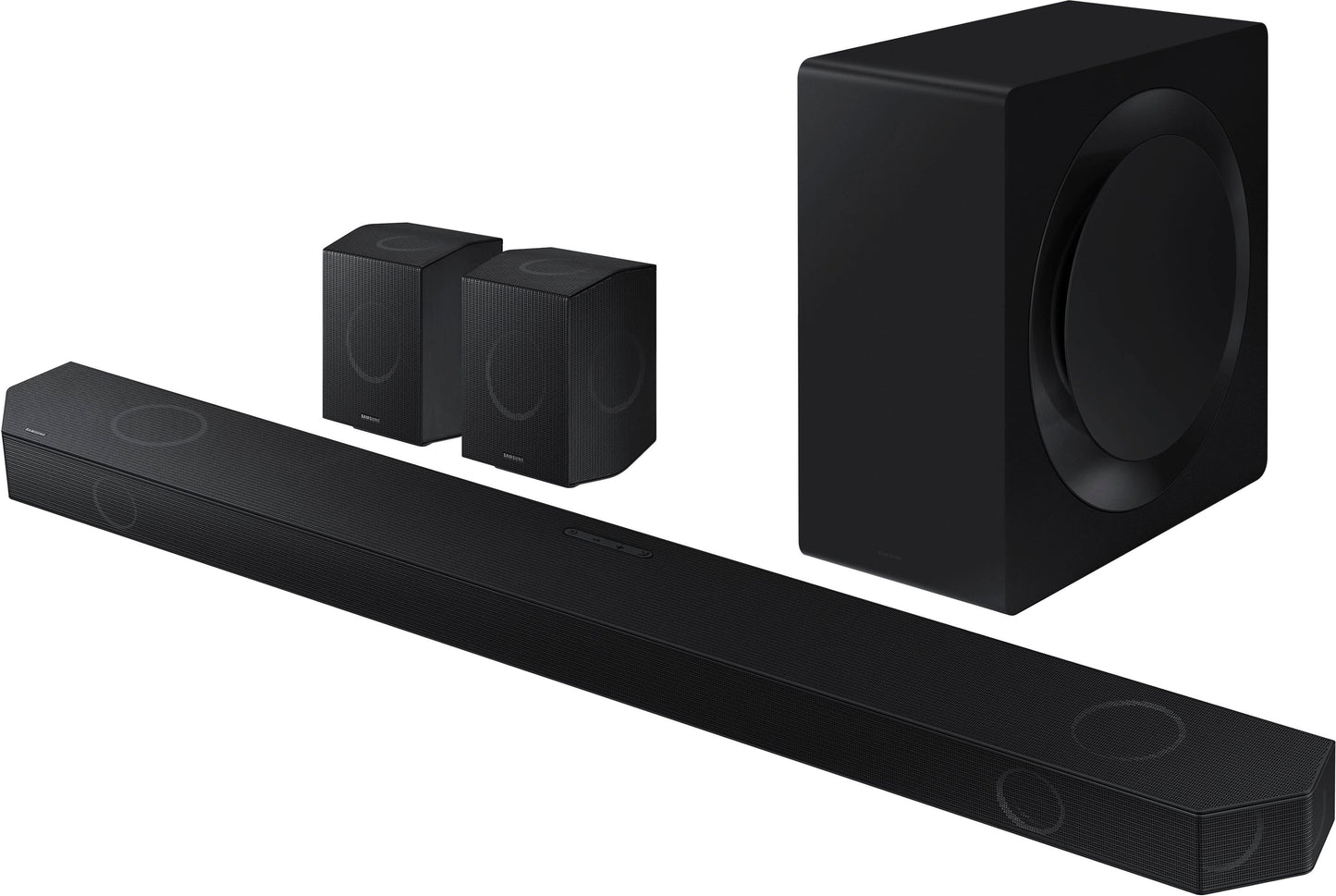 Samsung - HW-Q990D/ZA 11.1.4 Channel Q-Series Soundbar with Wireless Subwoofer and Rear Speakers, Dolby Atmos and Q-Symphony - Black