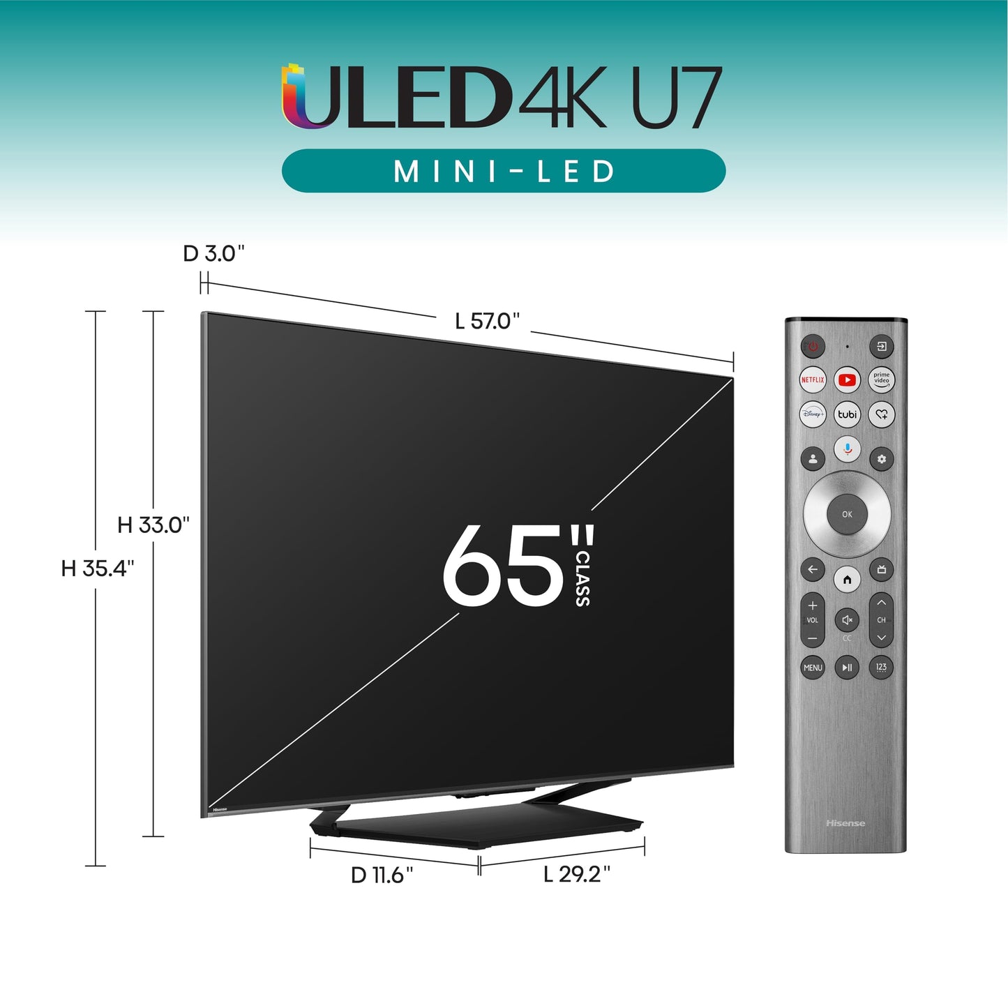 Hisense 75-Inch Class U7 Series Mini-LED ULED 4K UHD Google Smart TV (75U7N) - QLED, Dolby Vision IQ, Dolby Atmos, Full Array Local Dimming, 144Hz Game Mode Pro, VRR, Alexa Compatibility