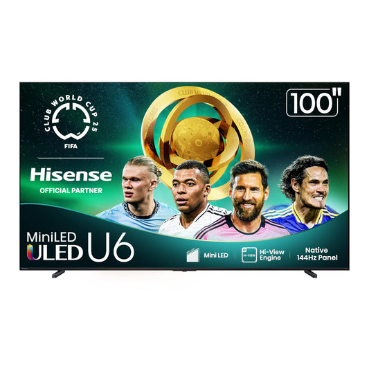 Hisense 65" Class U6 Series Mini-LED 4K UHD Smart Fire TV (65U65QF, 2025 Model) - QLED, Native 144Hz, HDR10+, Dolby Vision IQ, Dolby Atmos, Game Mode Pro, ALLM, Alexa Built in, Black
