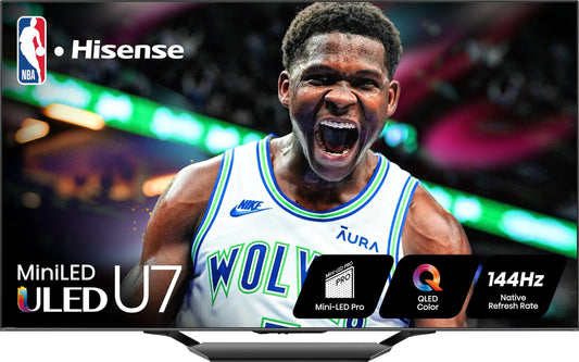 Hisense 75-Inch Class U7 Series Mini-LED ULED 4K UHD Google Smart TV (75U7N) - QLED, Dolby Vision IQ, Dolby Atmos, Full Array Local Dimming, 144Hz Game Mode Pro, VRR, Alexa Compatibility