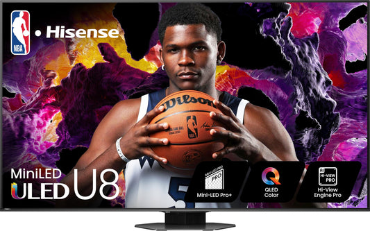 Hisense 55-Inch Class U8 Series Mini-LED ULED 4K UHD Google Smart TV (55U8N) - QLED, Dolby Vision IQ, Dolby Atmos, Full Array Local Dimming Pro, 144Hz Game Mode Pro, Alexa Compatibility